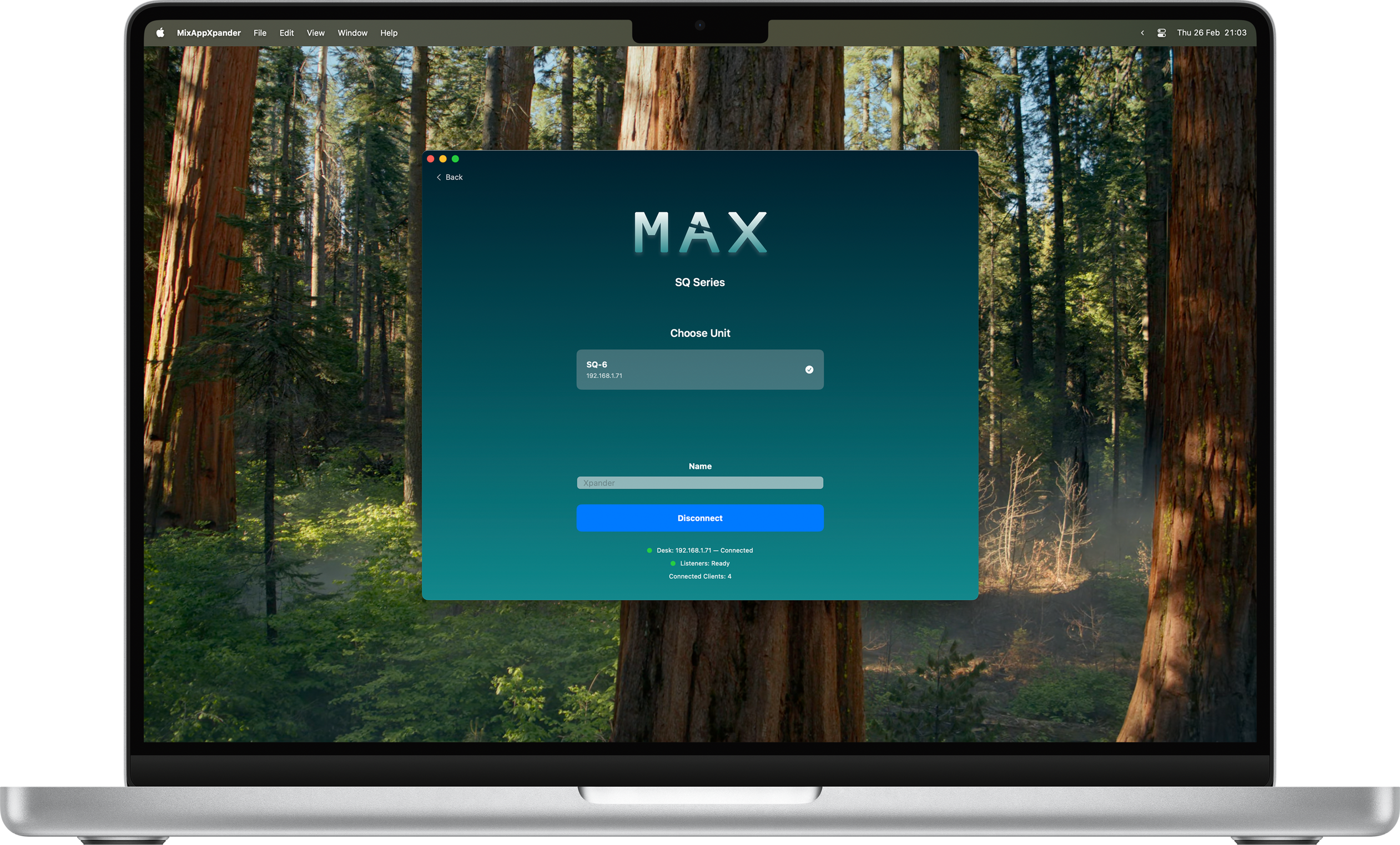 MixAppXpander on MacBook